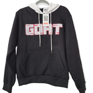 LacedUP by Sneak Gallery GOAT Black Hoodie with White Hood S